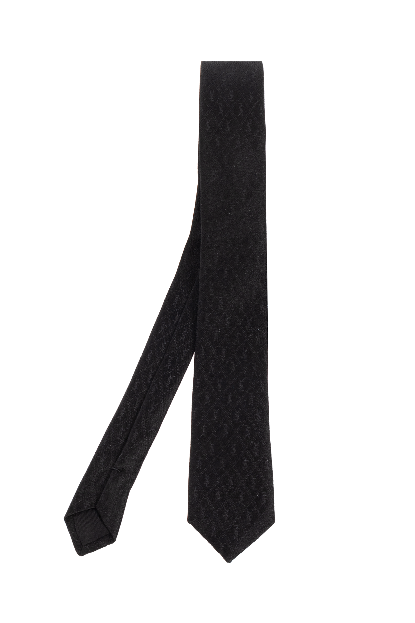 【関税＆送料込み】Saint Laurent Monogram Tie Black Silk tie with monogram Saint Laurent - Vitkac Italy